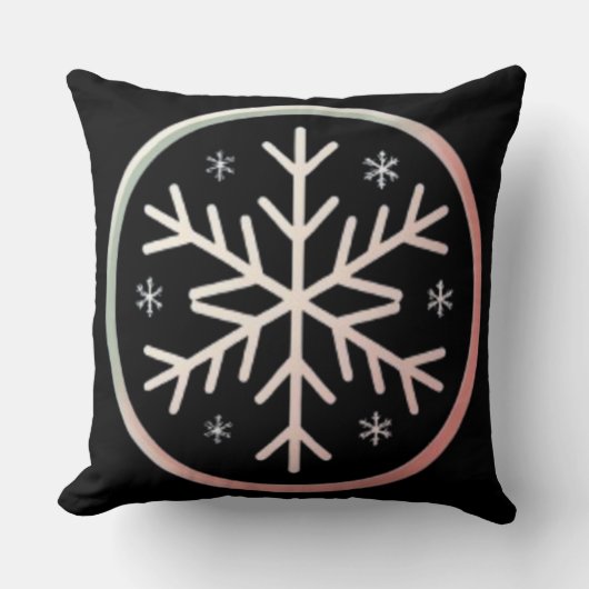 Minimal Snowflake Icon –  Winter Holiday design  クッション (正面)