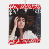 Minimal Snowflakes Frame | Merry and Married Photo セラミックオーナメント (右)