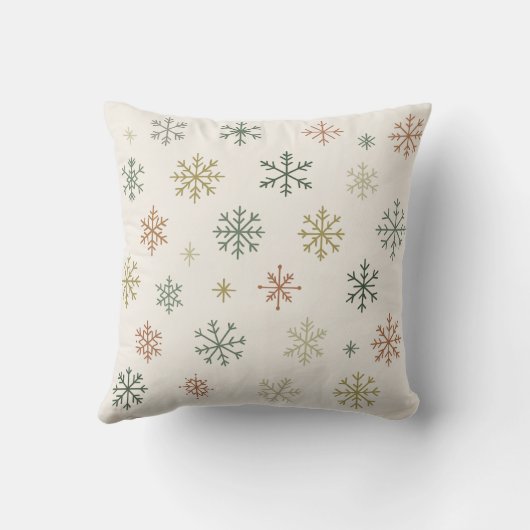 Minimal Snowflakes Seamless Pattern クッション (裏面)