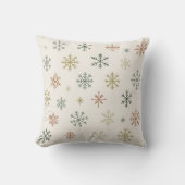Minimal Snowflakes Seamless Pattern クッション (正面)