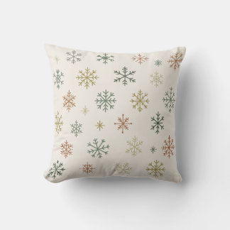 Minimal Snowflakes Seamless Pattern クッション