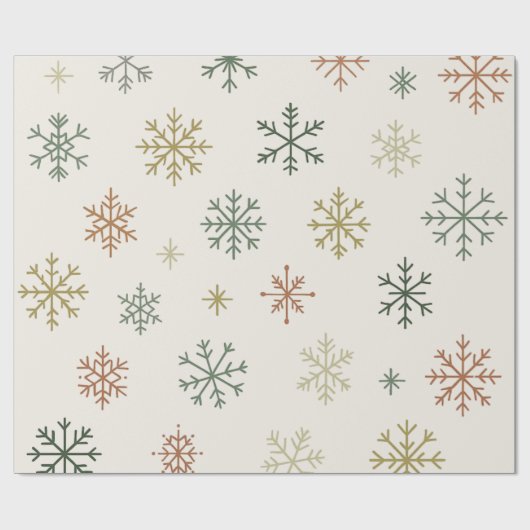 Minimal Snowflakes Seamless Pattern ラッピングペーパー (フラット)