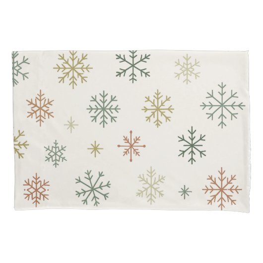 Minimal Snowflakes Seamless Pattern 枕カバー (正面)