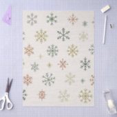 Minimal Snowflakes Seamless Pattern 薄葉紙 (クラフト)