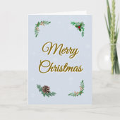Minimal Snowy Christmas Folded Greeting Card カード (正面)