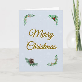 Minimal Snowy Christmas Folded Greeting Card カード