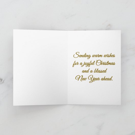 Minimal Snowy Christmas Folded Greeting Card カード (内部)
