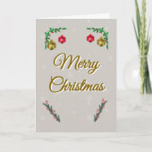 Minimal Snowy Christmas Folded Greeting Card カード (正面)