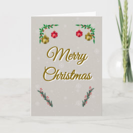 Minimal Snowy Christmas Folded Greeting Card カード