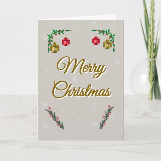 Minimal Snowy Christmas Folded Greeting Card カード (正面)
