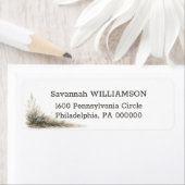 Minimal Snowy Prairie Grass Return Address Label ラベル (インサイチュ)