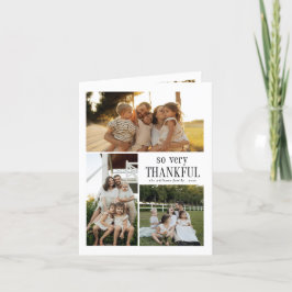 Minimal So Very Thankful Photos Happy Thanksgiving シーズンカード