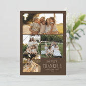 Minimal So Very Thankful Photos Happy Thanksgiving シーズンカード (スタンド正面)