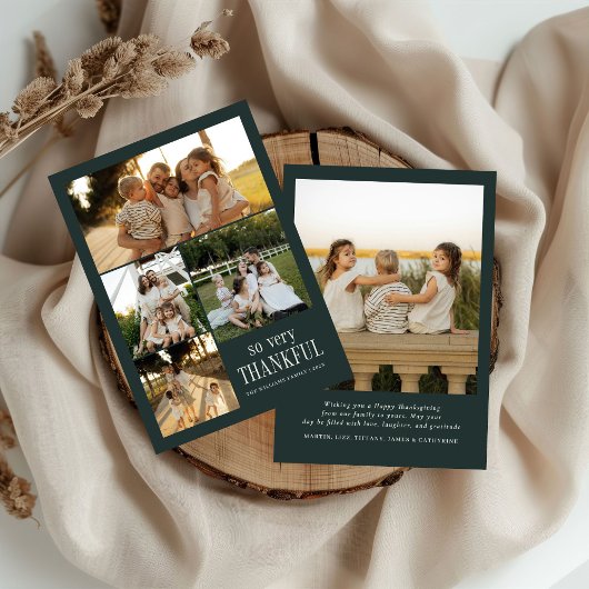 Minimal So Very Thankful Photos Happy Thanksgiving シーズンカード