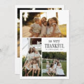 Minimal So Very Thankful Photos Happy Thanksgiving シーズンカード (正面/裏面)