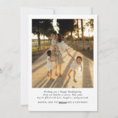 Minimal So Very Thankful Photos Happy Thanksgiving シーズンカード (裏面)