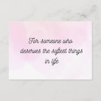 Minimal Soft Quote Greeting Card Thoughtful Gift エンクロージャーカード