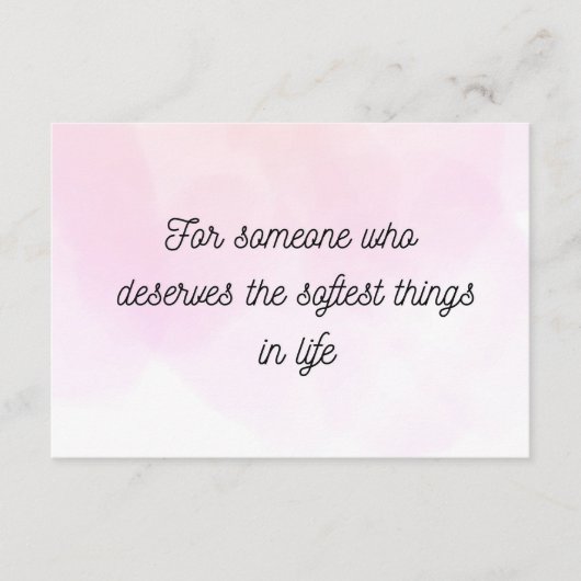 Minimal Soft Quote Greeting Card Thoughtful Gift エンクロージャーカード (正面)