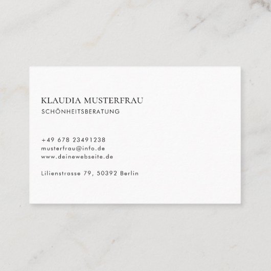 Minimal Standard Visitenkarten Vorlage - 名刺 (裏面)