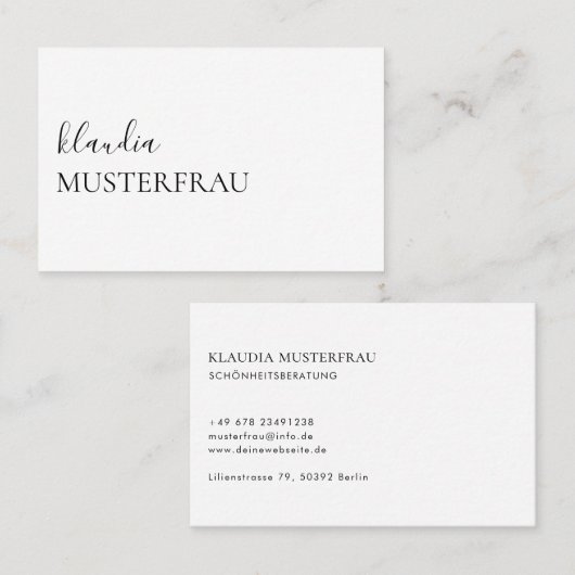 Minimal Standard Visitenkarten Vorlage - 名刺 (正面/裏面)