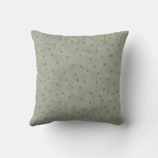 Minimal Star Pattern Throw Pillow in Sage Green クッション (裏面)