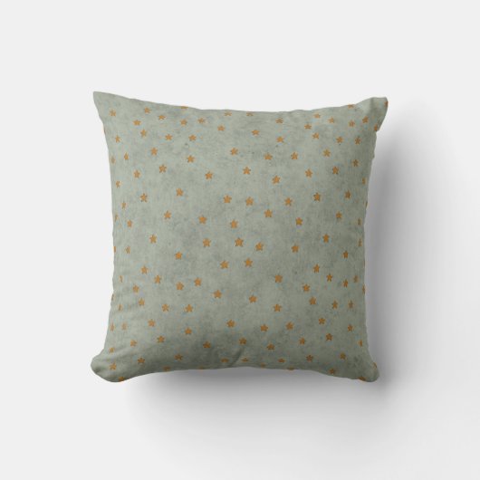 Minimal Star Pattern Throw Pillow in Sage Green クッション (正面)