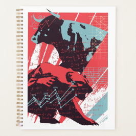 Minimal Stock Market Bull Bear Chart プランナー手帳