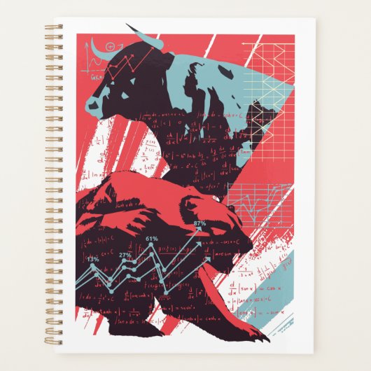 Minimal Stock Market Bull Bear Chart プランナー手帳 (正面)