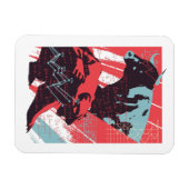 Minimal Stock Market Bull Bear Chart マグネット (横)