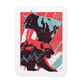 Minimal Stock Market Bull Bear Chart マグネット