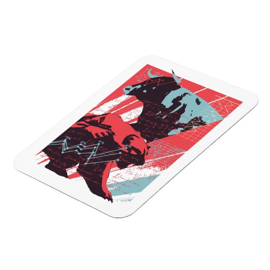 Minimal Stock Market Bull Bear Chart マグネット (左側)