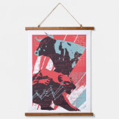 Minimal Stock Market Bull Bear Chart 吊り下げ型タペストリー (正面)