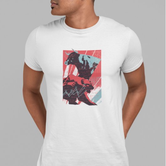 Minimal Stock Market Bull Bear Chart Tシャツ