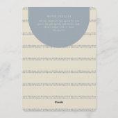 Minimal Stripe Geometric Gender Neutral Beige Blue 招待状 (裏面)