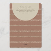 Minimal Stripe Geometric Unisex Beige Brown 招待状 (裏面)
