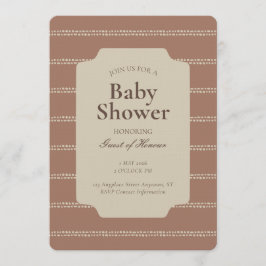 Minimal Stripe Geometric Unisex Beige Brown 招待状