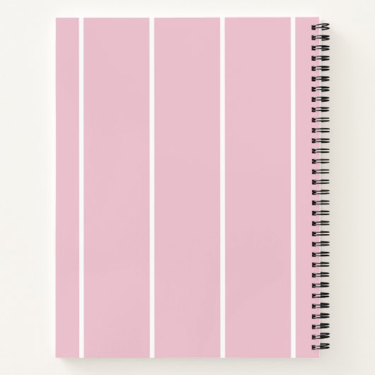 Minimal Stripe Pattern Notebook pink ノートブック (裏面)