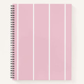 Minimal Stripe Pattern Notebook pink ノートブック (正面)