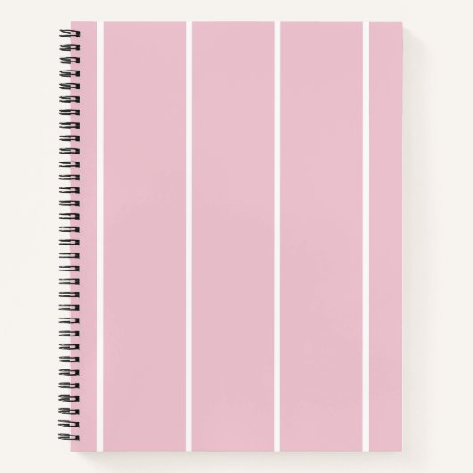 Minimal Stripe Pattern Notebook pink ノートブック (正面)