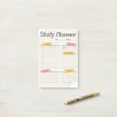 Minimal Study Planner With Hourly Schedule ポストイット (デスク上)