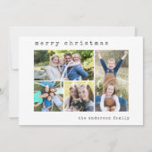 Minimal Stylish 4  Family Photo Christmas シーズンカード (正面)