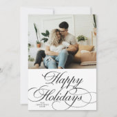 Minimal Stylish Photo Elegant Photo Christmas シーズンカード (正面)