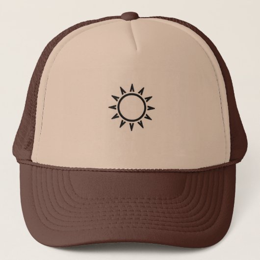 Minimal Sun Icon Trucker Hat キャップ (正面)