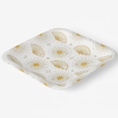 Minimal Sunburst – Modern Golden Rays Pattern for ペーパープレート (傾斜あり)