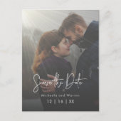 Minimal Sunrays Photo Save the Date Postcard 案内ポストカード (正面)