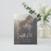 Minimal Sunrays Photo Save the Date Postcard 案内ポストカード (スタンド正面)