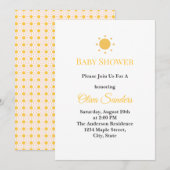 Minimal Sunshine Baby Shower 招待状 (正面/裏面)