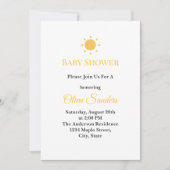 Minimal Sunshine Baby Shower Invitation | Editable 招待状 (正面)