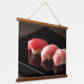 Minimal Sushi Elegance Tapestry – Otoro Art 吊り下げ型タペストリー (傾斜あり)