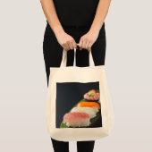 Minimal Sushi Elegance Tote – Nigiri on Leaf トートバッグ (正面(商品))